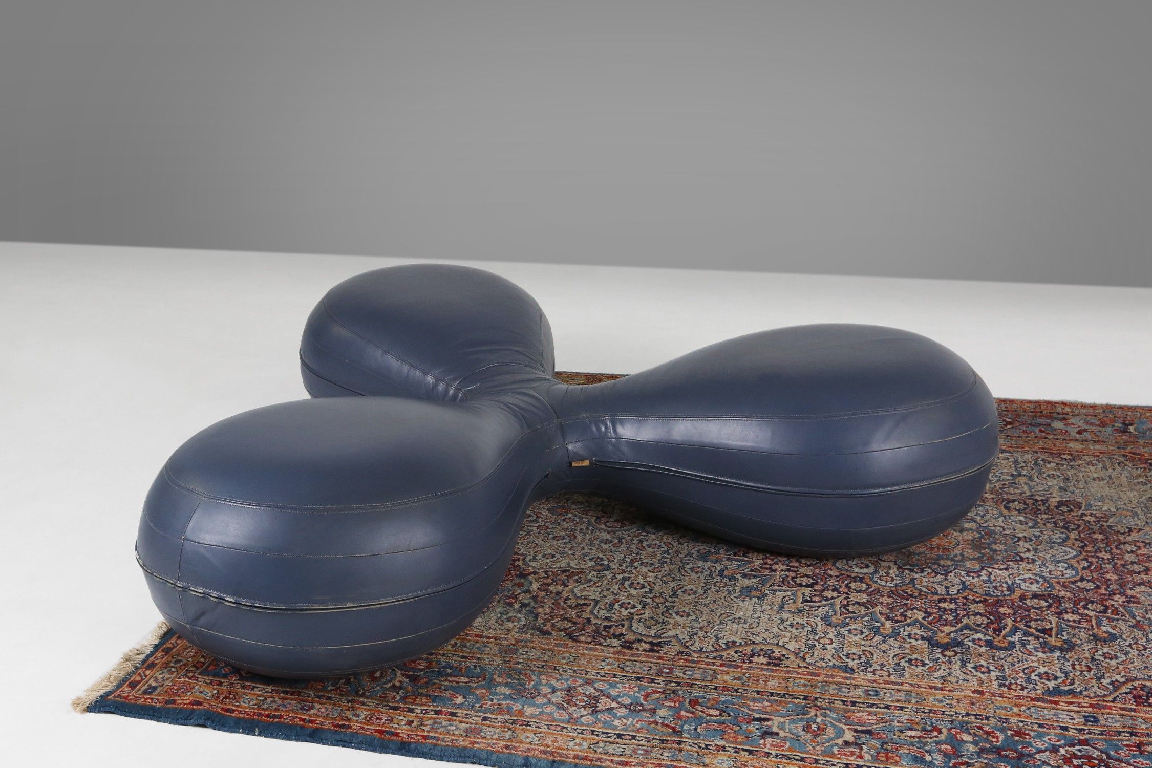 Leather Pouf by Lowie Vermeersch for Durlet, Belgium 1999thumbnail